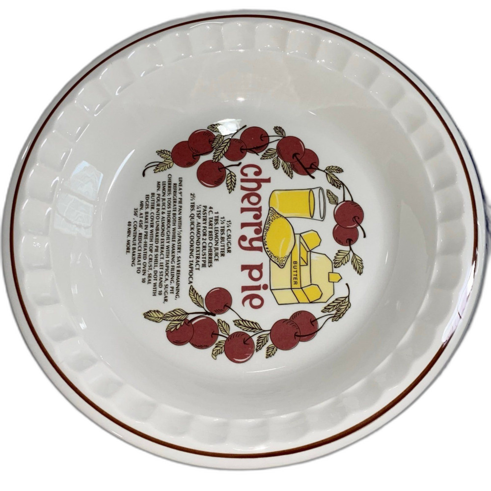 Vintage Hankook Cherry Pie Dish with full Recipe. - Picture 5 of 8